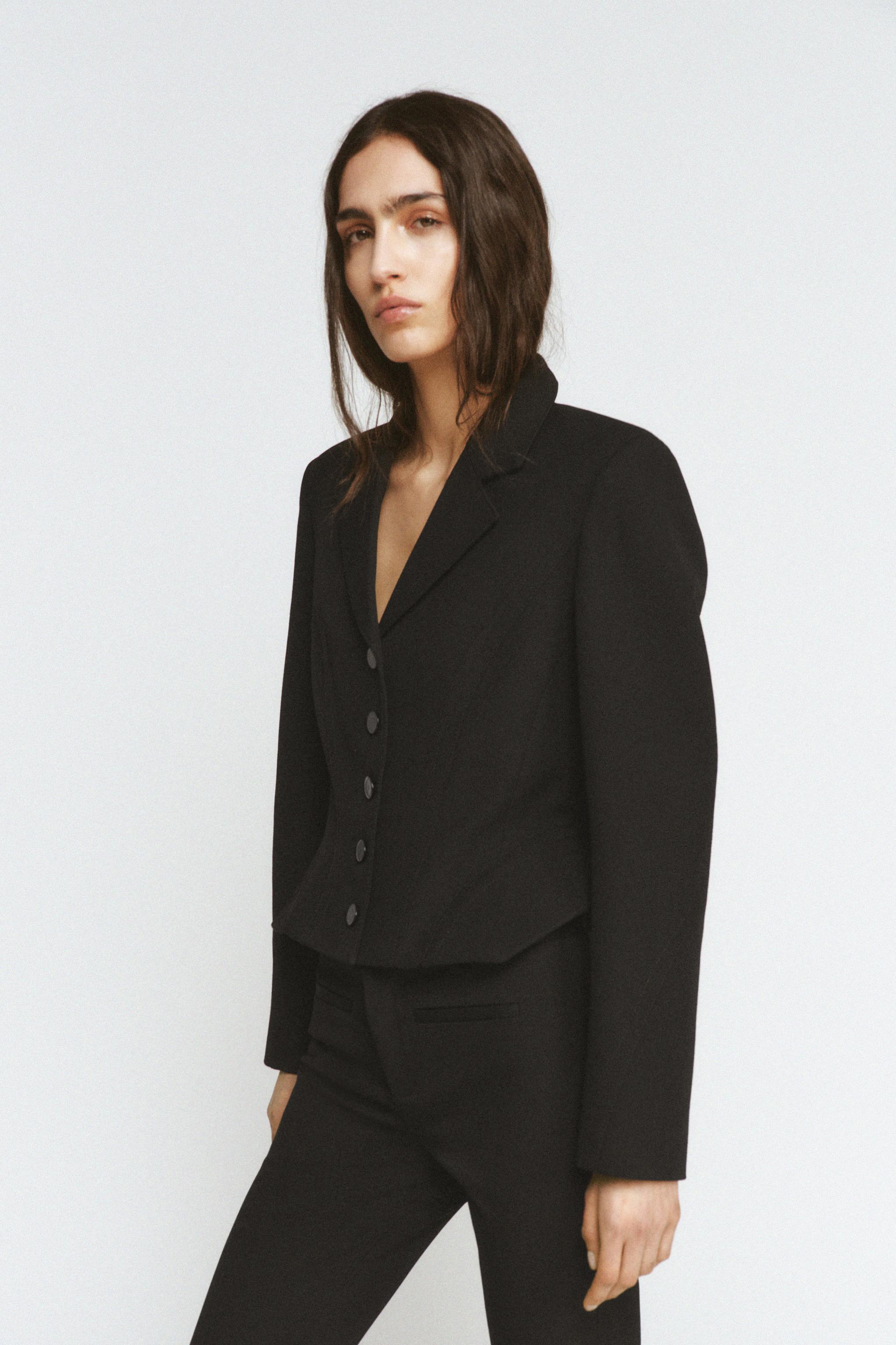 CROPPED TOPSTITCHED BLAZER ZW COLLECTION